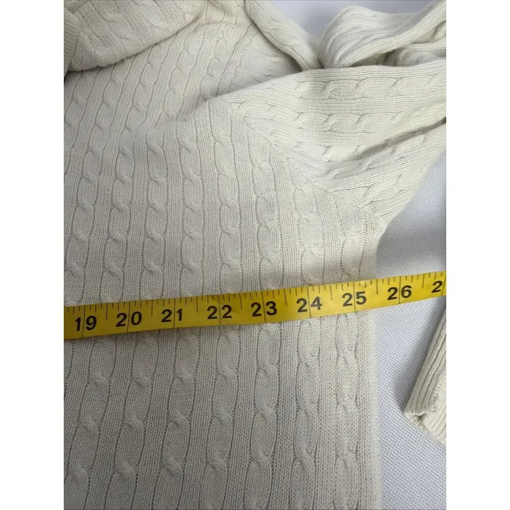 Vtg Polo Golf Ralph Lauren Men’s Cotton V Neck Cable Knit Sweater XL